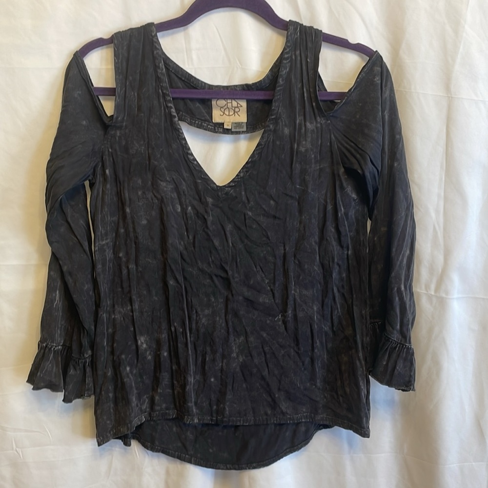 Chaser Shoulder Peek‎ Long Sleeve Women’s Shirt Size Small
